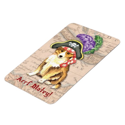 Sheltie Pirate Magneet (Linkerzijde)