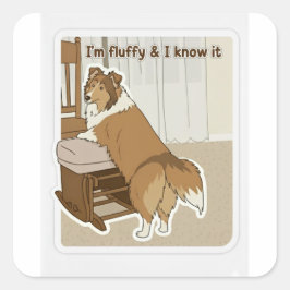 Sheltie pose vierkante sticker