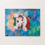 Sheltie Ras Hond Kerstmis Legpuzzel (Horizontaal)