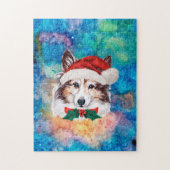 Sheltie Ras Hond Kerstmis Legpuzzel (Verticaal)