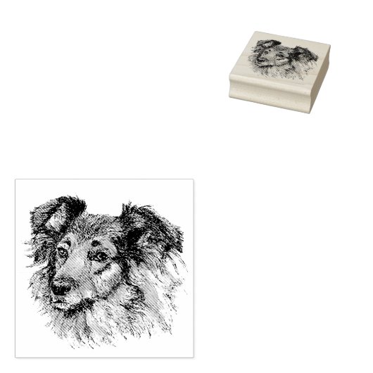 Sheltie Rubberstempel (Gestempeld)
