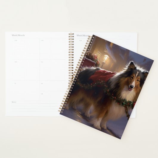 Sheltie Saison des Fêtes de Noël (Devant avec enveloppe)