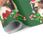 Sheltie Santa Kerstmis Cadeaupapier (Rol Hoek)