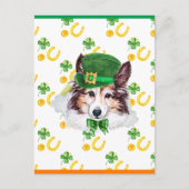 Sheltie Shamrock St. Patricks Day Feestdagenkaart (Voorkant)