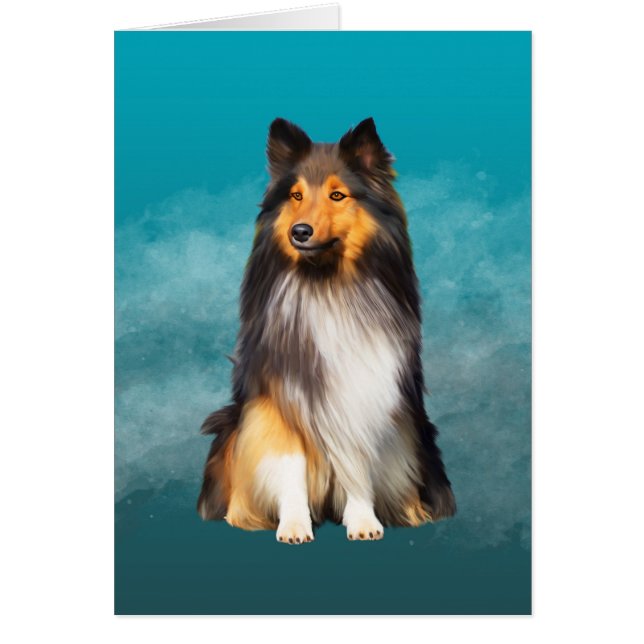 Sheltie Shetland Sheepdog Art Portret (Voorkant)