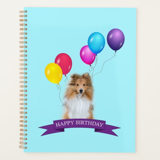 Sheltie Shetland Sheepdog Joyeux cadeau d'annivers (Devant)