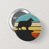 Sheltie Shetland Sheepdog Retro Hondenliefhebber Ronde Button 5,7 Cm (Voorkant /achterkant)