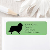 Sheltie Silhouette Return-adres Etiket (Insitu)