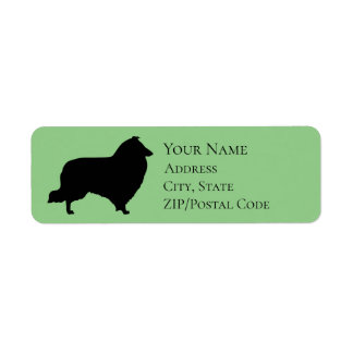Sheltie Silhouette Return-adres Etiket