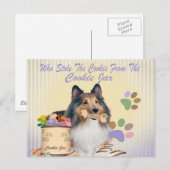 Sheltie Stocke Le Cookie Des Cartes De Cookie Jar (Devant / Derrière)