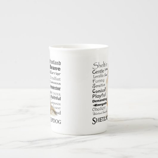 Sheltie Traits Bone China Mok (Voorkant)