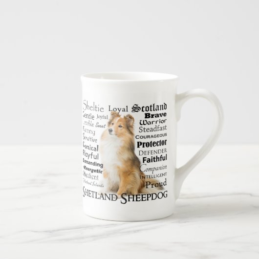 Sheltie Traits Bone China Mok (Rechts)
