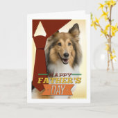 Sheltie Vaderdag Kaart (Gele Bloem)