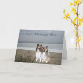 Sheltie Wenskaart Kaart (Gele Bloem)