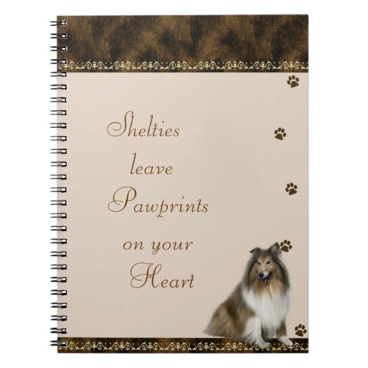 Shelties Pawrints sur votre ~brown de carnet de (Devant)