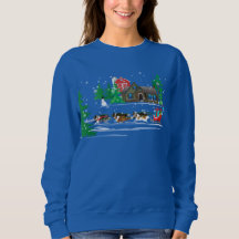 Shelties Pulling Sled, Snewing Holiday Kerstmis