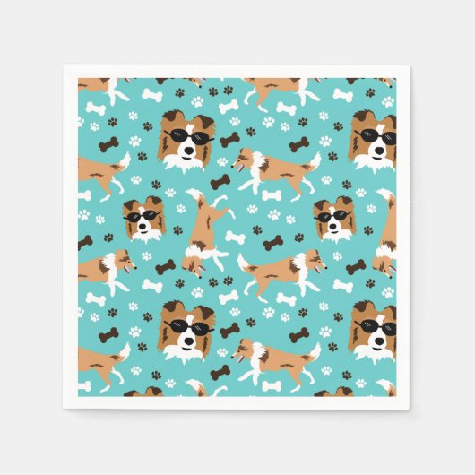 Shelties Shetland Sheepdog Collie Dog Pattern Servet (Voorkant)