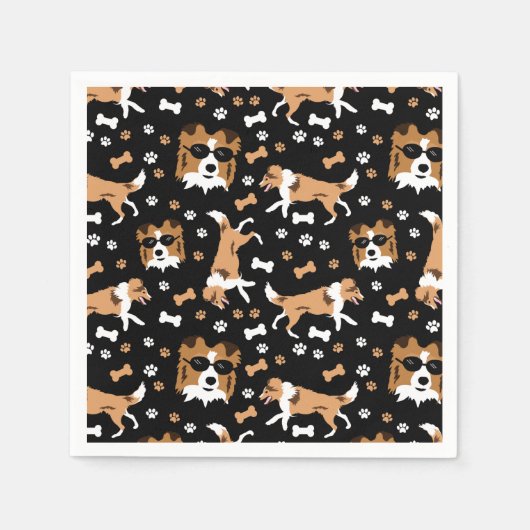 Shelties Shetland Sheepdog Collie Dog Pattern Servet (Voorkant)