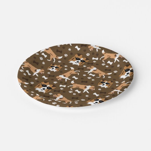 Shelties Shetland Sheepdog Mini Collie Pattern Pap Papieren Bordje (Gekanteld)