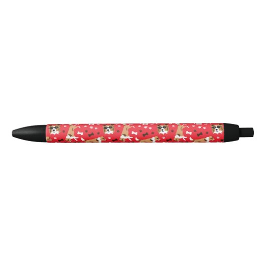 Shelties Shetland Sheepdog Mini Collie Pattern Zwarte Inkt Pen (Voorkant)