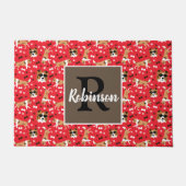 Shelties Shetland Sheepdog Monogram Achternaam Deurmat (Voorkant)