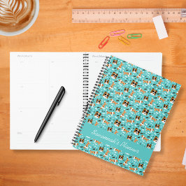 Shelties Shetland Sheepdog Pattern Aqua Planner