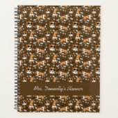 Shelties Shetland Sheepdog Pattern Brown Planner (Voorkant)