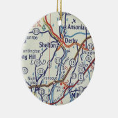 Shelton CT Map Keramisch Ornament (Rechts)