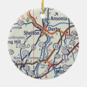 Shelton CT Map Keramisch Ornament (Achterkant)