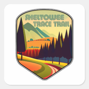 Sheltowee Trace Trail Kentucky Tennessee Kleuren Vierkante Sticker
