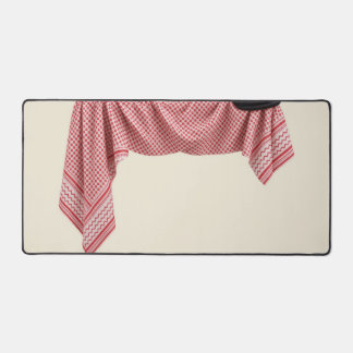 Shemagh et Agal drapés rouge et blanc, Crème