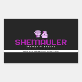 Shemauler Womens Boxing Pink Boxing Ghandschoenen Rechthoekige Sticker