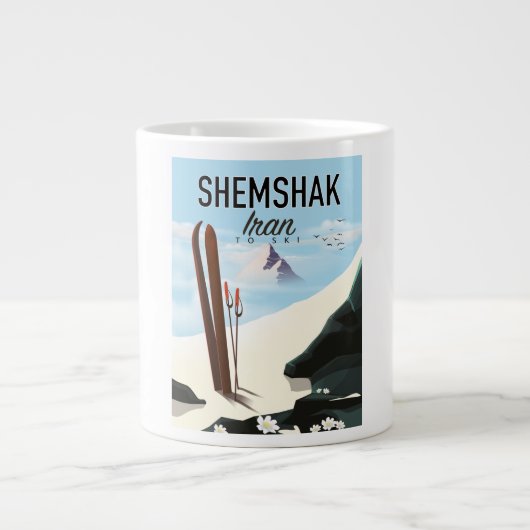 Shemshak Iran ski-poster. Extra Grote Beker (Voorkant)