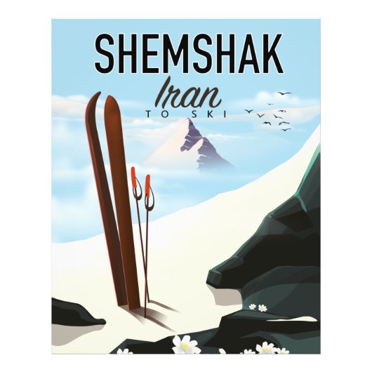 Shemshak Iran Ski poster. Foto Afdruk (Voorkant)