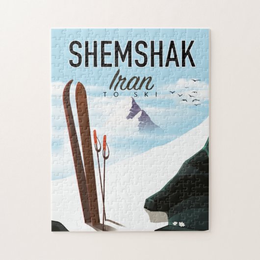 Shemshak Iran ski-poster. Legpuzzel (Verticaal)