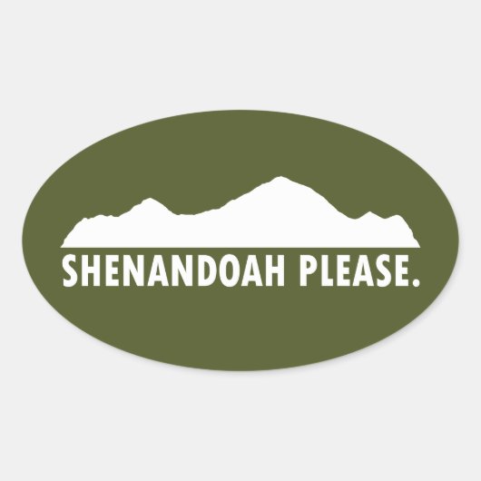 Shenandoah alsjeblieft ovale sticker (Voorkant)