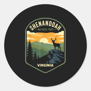 Shenandoah nationaal park virginia vintage ontwerp ronde sticker