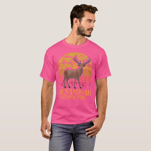 Shenandoah National Park Deer Elk Hiking Camping M T-shirt (Voorkant volledig)