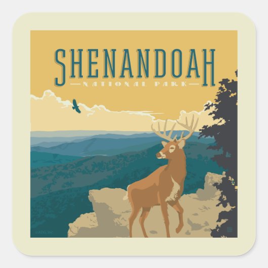 Shenandoah National Park | Deer Vierkante Sticker (Voorkant)