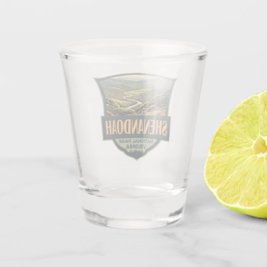 Shenandoah National Park Illustratie Reizen Retro Shot Glas (Achterkant)