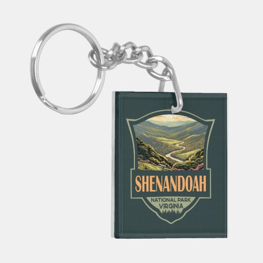Shenandoah National Park Illustratie Reizen Retro Sleutelhanger (Voorkant Links)