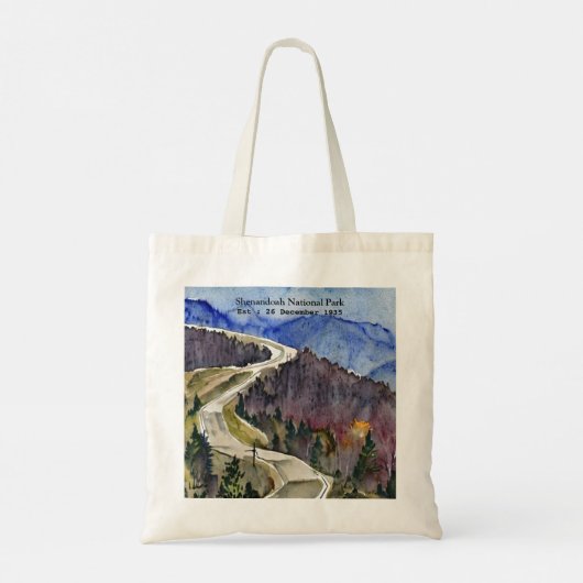 Shenandoah National Park skyline drive waterkleur Tote Bag (Achterkant)