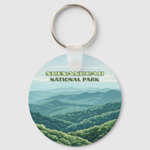 Shenandoah National Park Virginia Blue Ridge Retro Sleutelhanger