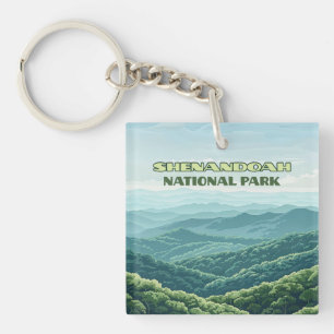 Shenandoah National Park Virginia Blue Ridge Retro Sleutelhanger