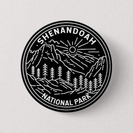 Shenandoah National Park Virginia Monoline Ronde Button 5,7 Cm (Voorkant)