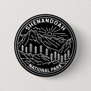 Shenandoah National Park Virginia Monoline Ronde Button 5,7 Cm