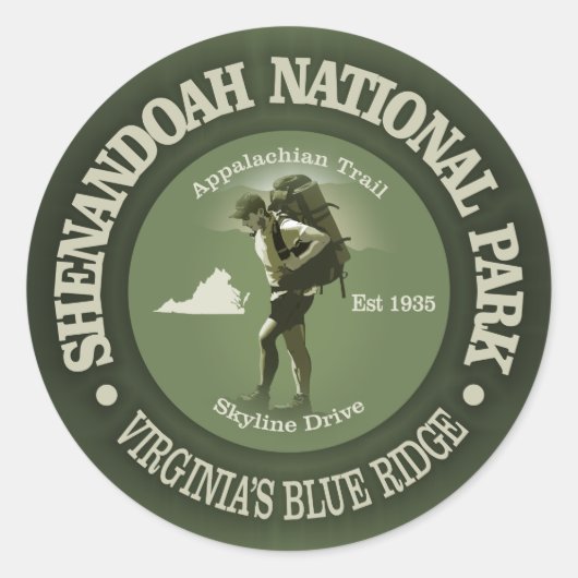 Shenandoah NP Ronde Sticker (Voorkant)