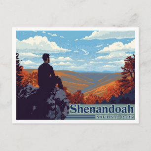 Shenandoah Skyline Drive Herfst Kunst Briefkaart
