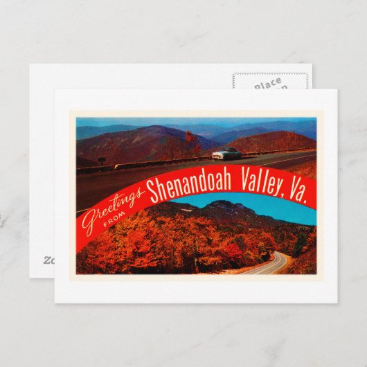Shenandoah Valley Virginia VA Briefkaart- Briefkaart (Voorkant / Achterkant)