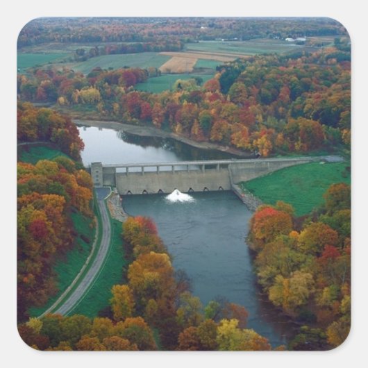Shenango River Lake Dam Vierkante Sticker (Voorkant)